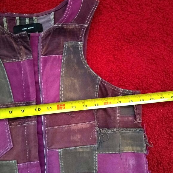 RARE Isabel Marant denim patchwork zip up mini dress - Picture 7 of 11